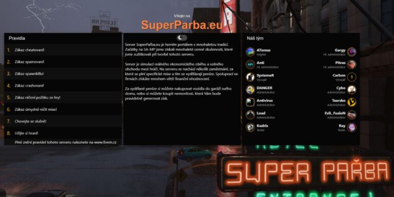 GTA 5 FiveM CZ server SuperParba