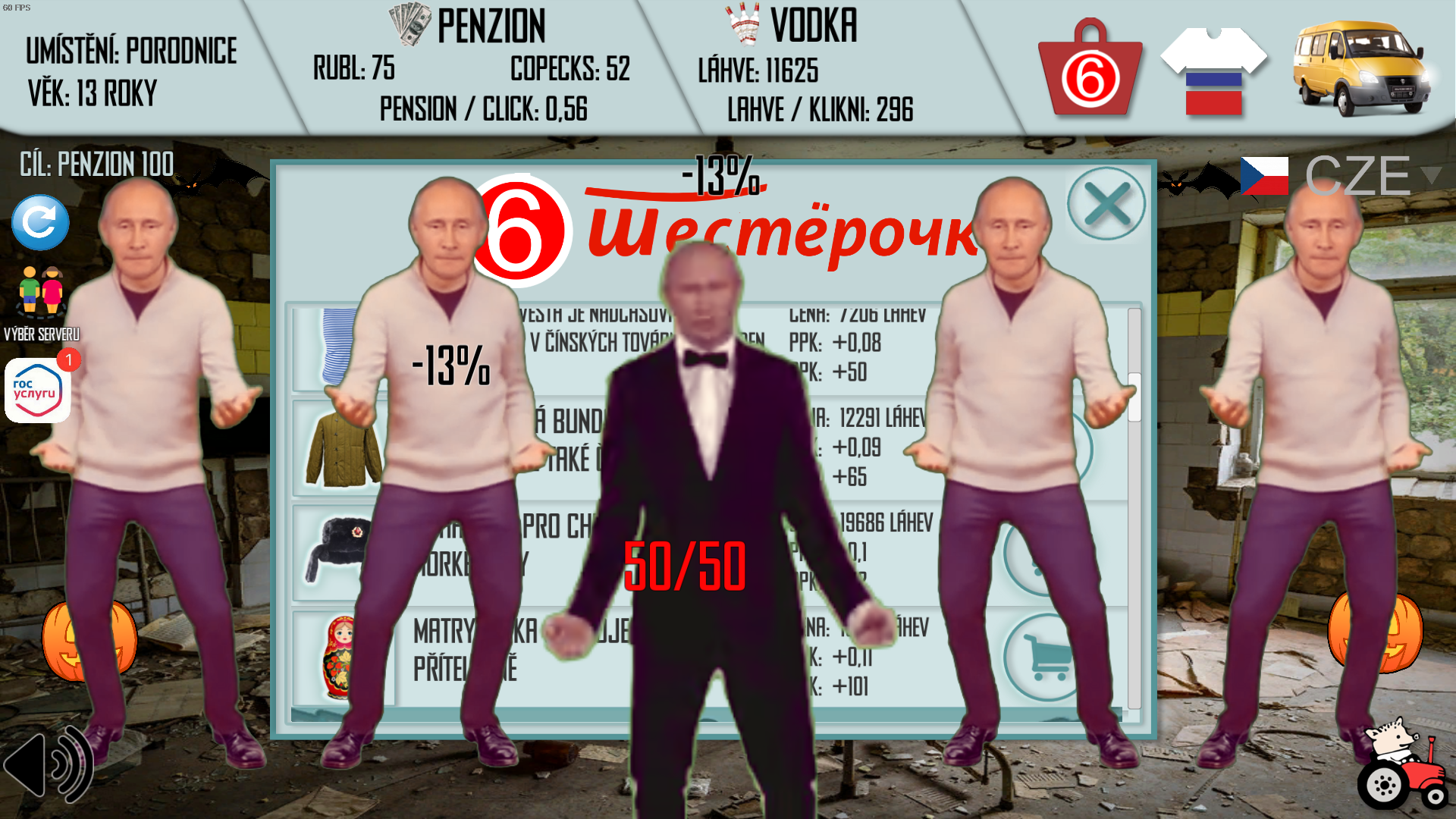 russian life simulator recenze, ruská hra, vodka, putin, bizarní humor